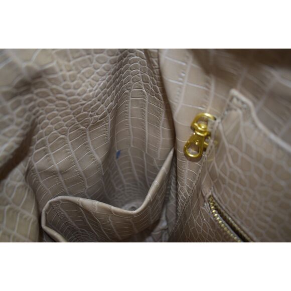 Fawn Designs The Original Diaper Bag Beige Tan Alligator Faux Leather Backpack - Picture 10 of 12